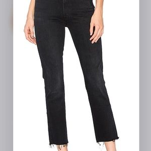 MOTHER High Waisted Rascal Ankle Fray